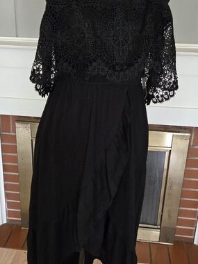 No Boundaries Black Crochet Lace Dress